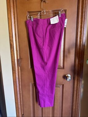 NWT Women’s Loft Dress Pants in Fuchsia Cotton/Linen, size 14
